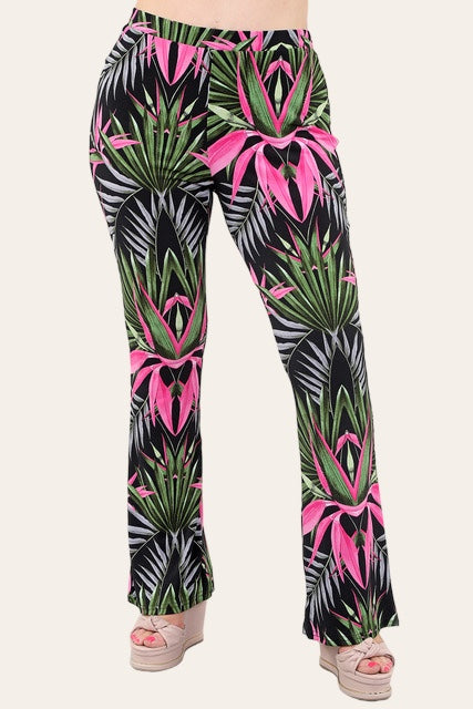 Floral Print Flared Pants