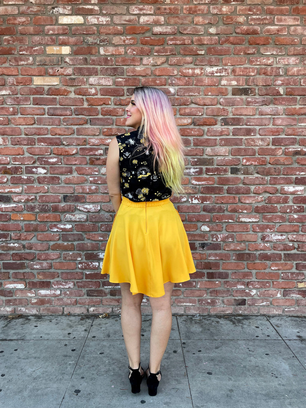 Marigold Skater Skirt from KADOU Boutique