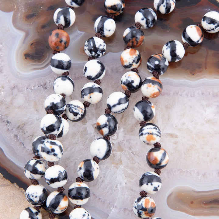 Immeasurable Jasper Black and White Wrap Necklace