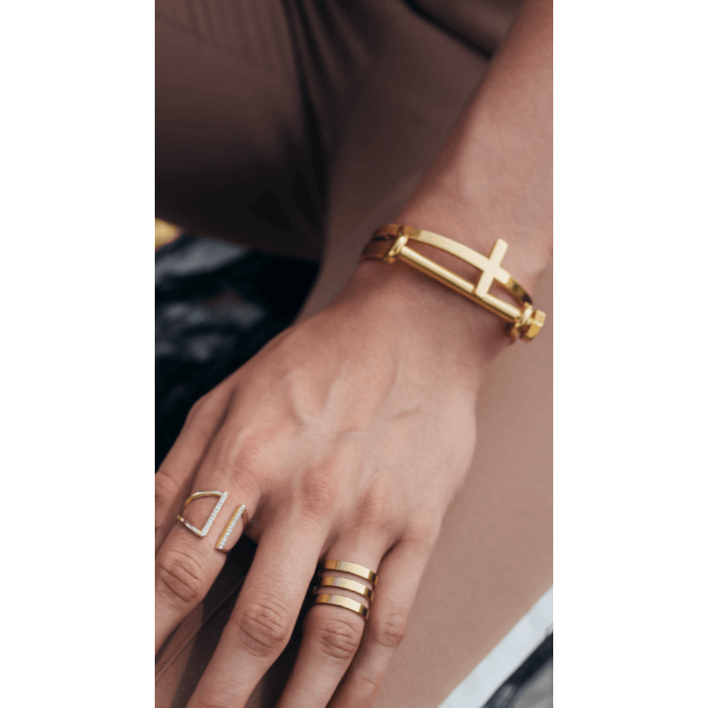 Jamie Side Cross Bracelet from KADOU Boutique