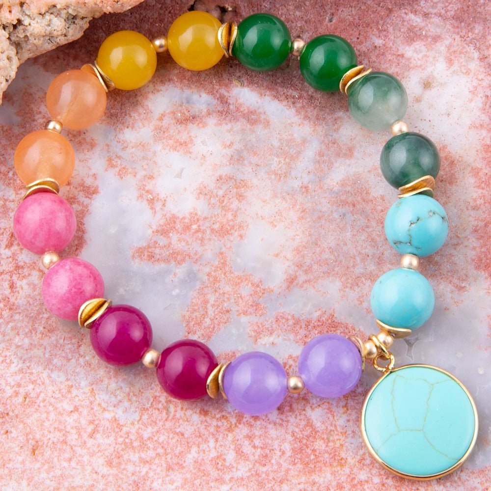 Kaleidoscope Multistone Blue Turquoise Charm Bracelet from KADOU Boutique