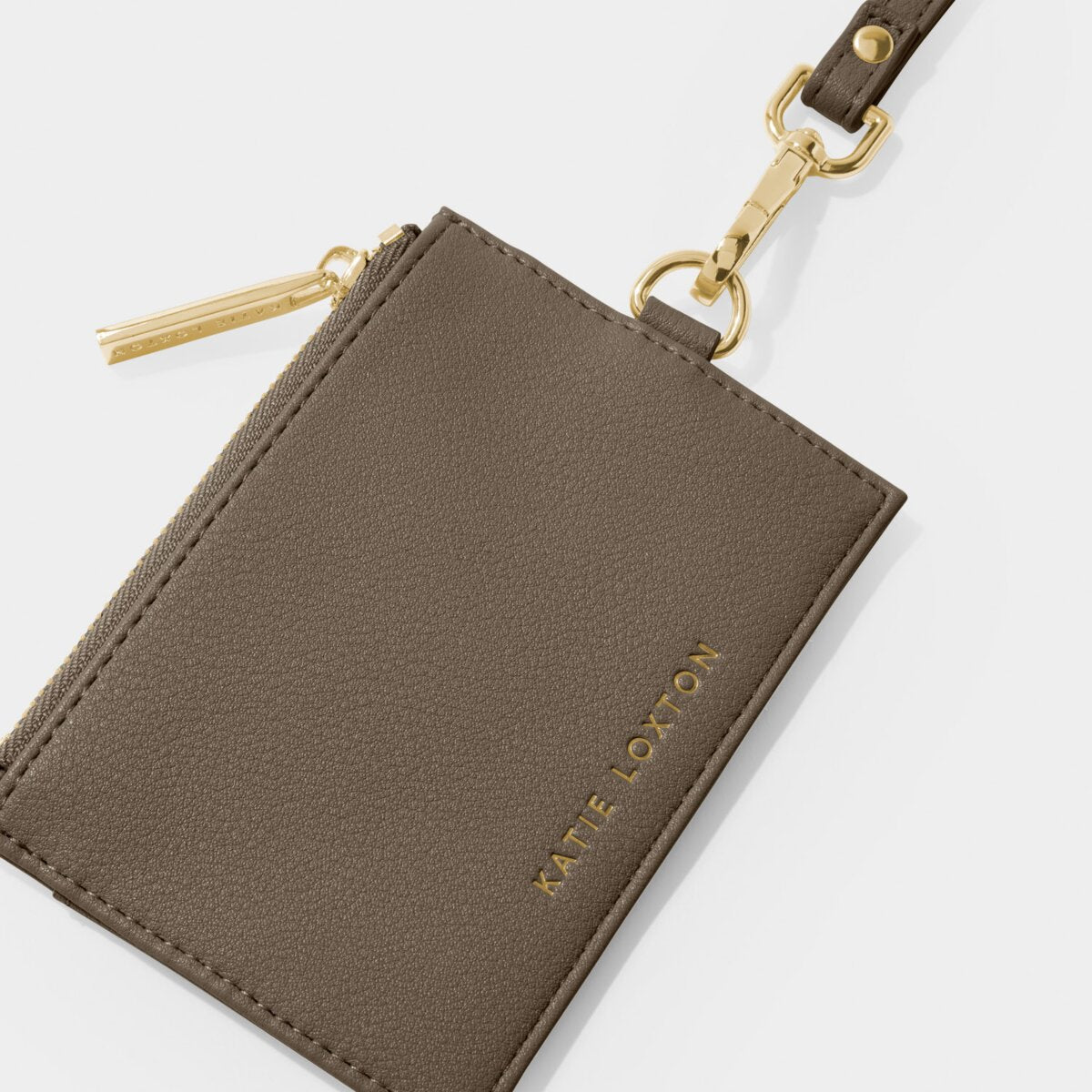 Ashley Cardholder with Strap in Mink color. Available at Kadou Boutique.