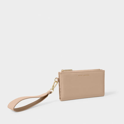 The Zana Fold Out Wristlet Wallet in Soft Tan color. Available at Kadou Boutique online and in store.