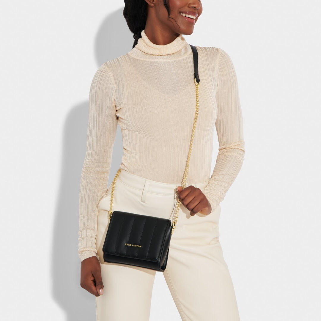 Kendra Quilted Mini Crossbody - Black