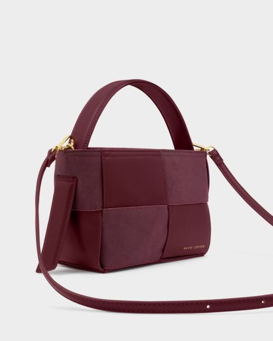 Taya Woven Faux Suede Top Handle Bag
