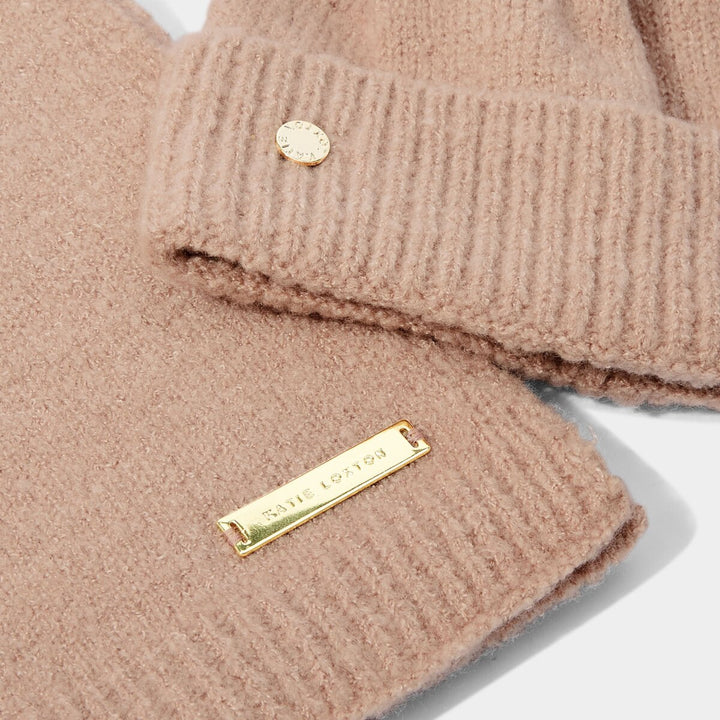 Boxed Fine Knitted Hat and Scarf Set -Dusty Pink