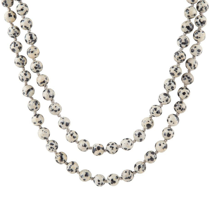 Knotted Dalmatian Jasper Necklace