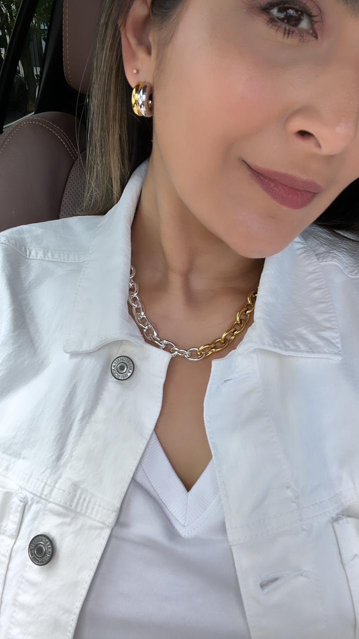 Kylie Two Tone Hoops from KADOU Boutique