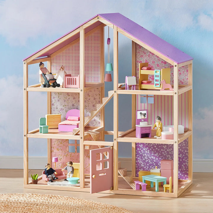 Tiny Land® Sweetwood Unicorn Dollhouse &amp; Wooden Dollhouse Dolls