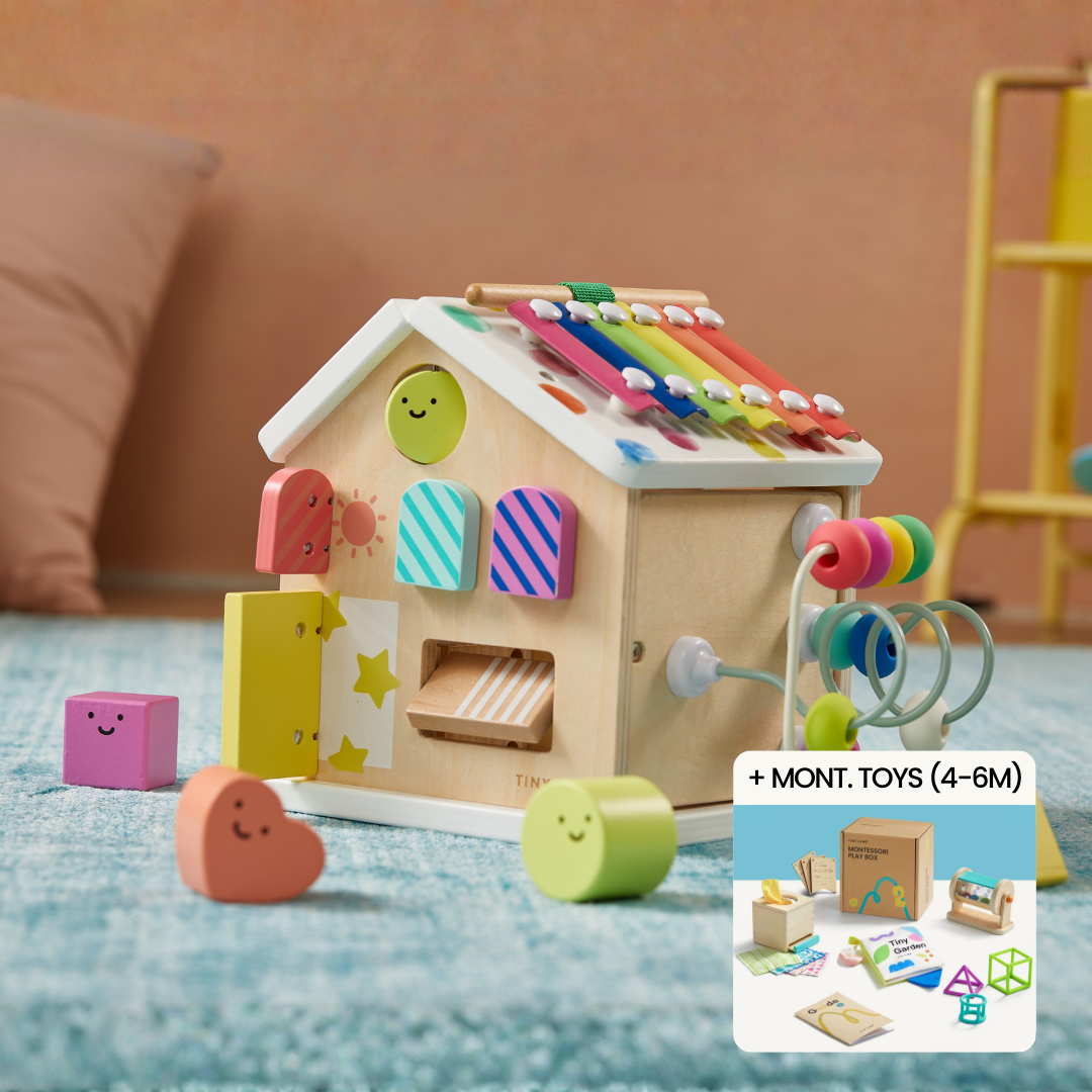 Brain &amp; Hands Playset — Montessori Box (4–6 Months) + Activity Cube