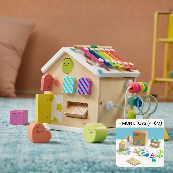Brain &amp; Hands Playset — Montessori Box (4–6 Months) + Activity Cube