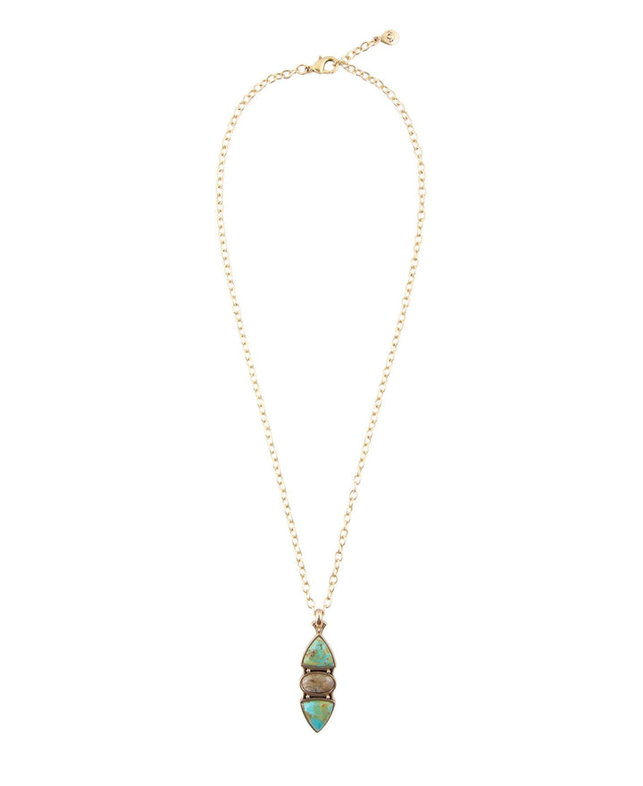 Labradorite and Turquoise Pendant Necklace