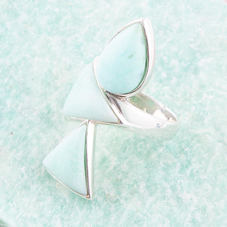 Lahana Green Chrysoprase and Sterling Silver Statement Ring from KADOU Boutique