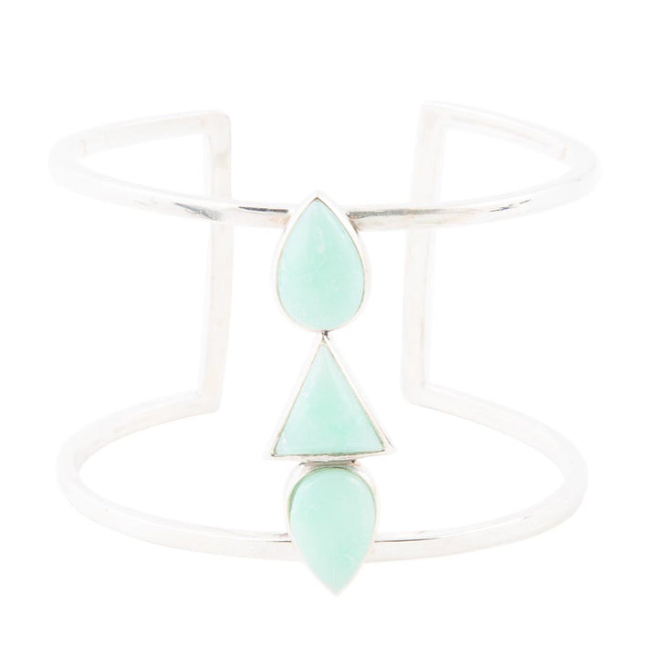 Lahana Green Chrysoprase Sterling Silver Statement Cuff Bracelet