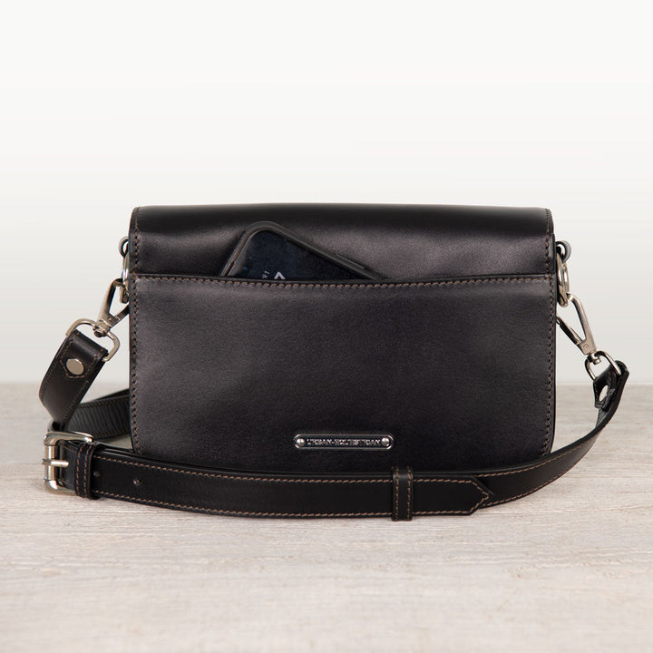 Lana - Horse Bit Crossbody Luxury Leather Bag in Black