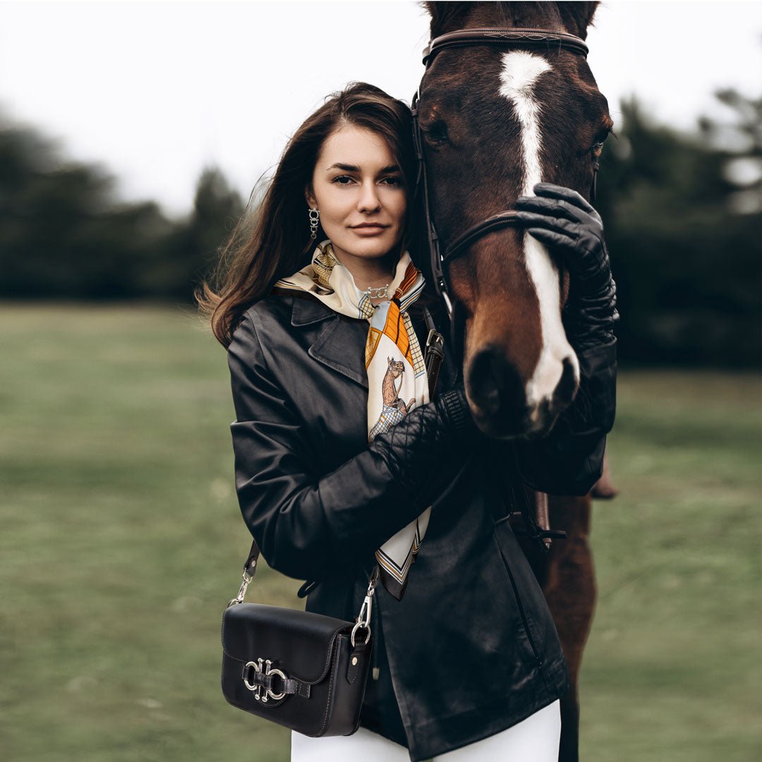 Lana - Horse Bit Crossbody Luxury Leather Bag in Caramel