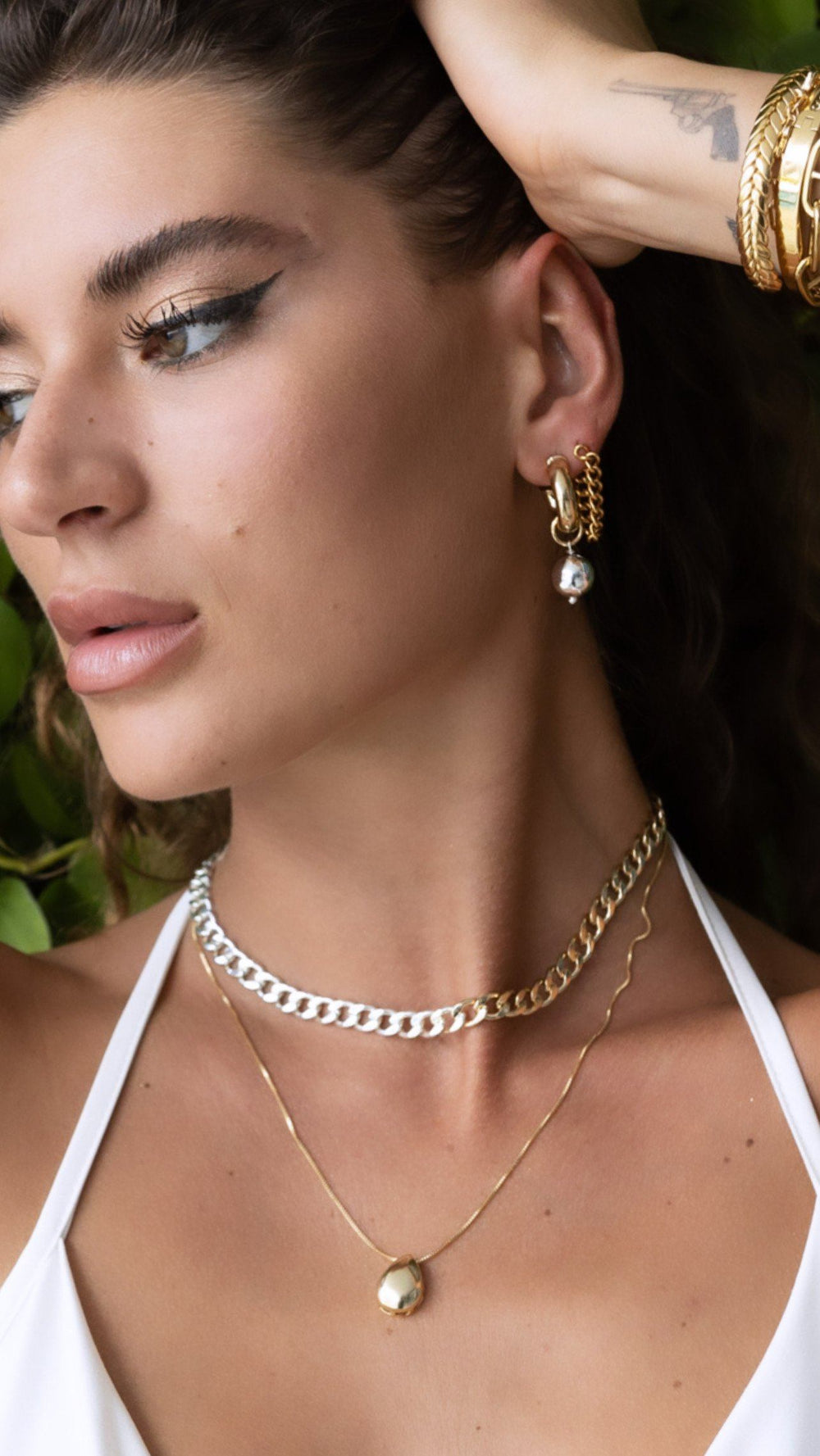 Leila Link Necklace -Two Tone from KADOU Boutique