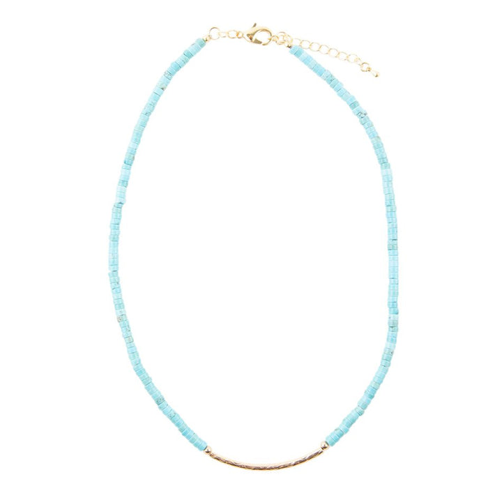 Little Bit Turquoise Golden Bar Necklace
