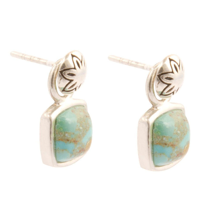 Little Bits Blue Turquoise Post Sterling Silver Earrings