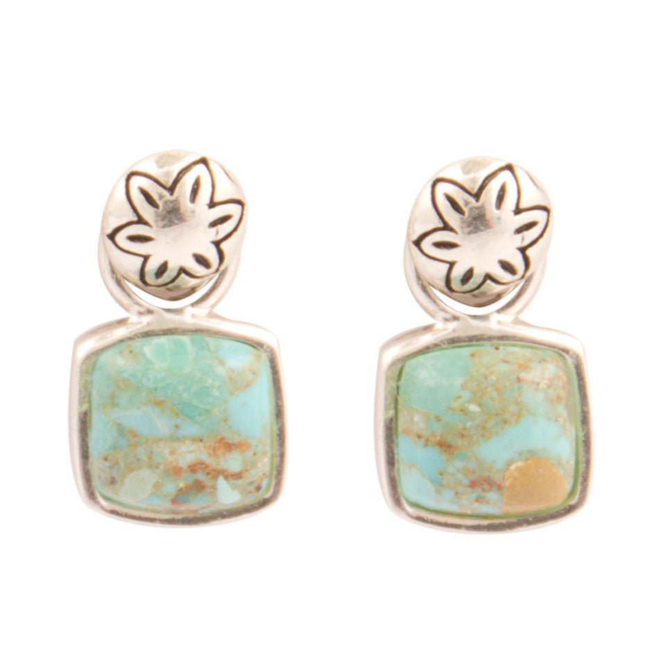 Little Bits turquoise sterling silver post earrings