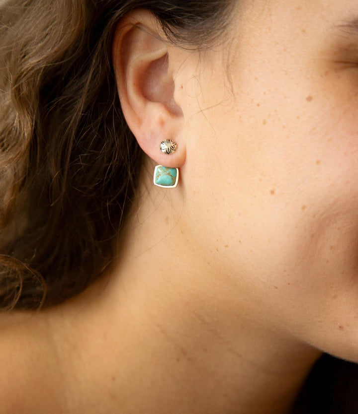 Little Bits turquoise sterling silver post earrings