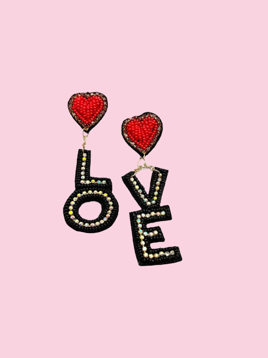 Heart Beaded Earrings