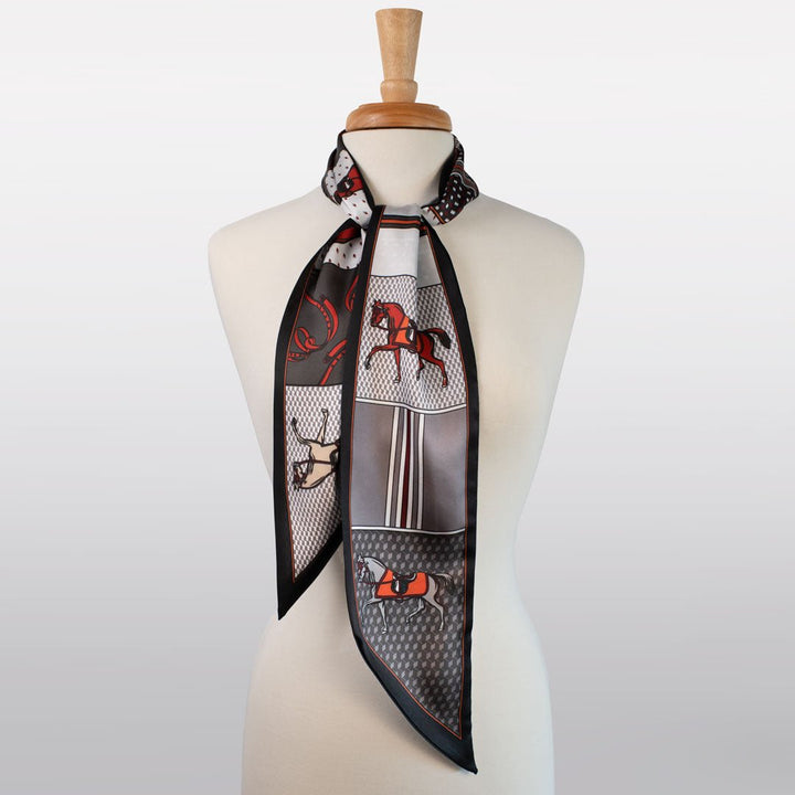 Madrigal - EQ &amp; GEO Multi-Color Equestrian Scarf in Grey