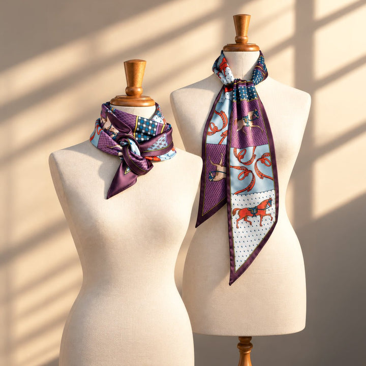 Madrigal - EQ &amp; GEO Multi-Color Equestrian Scarf in Purple