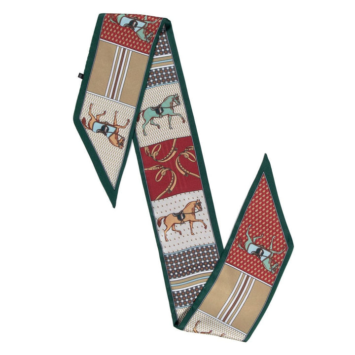 Madrigal - EQ &amp; GEO Multi-Color Equestrian Scarf in Crimson
