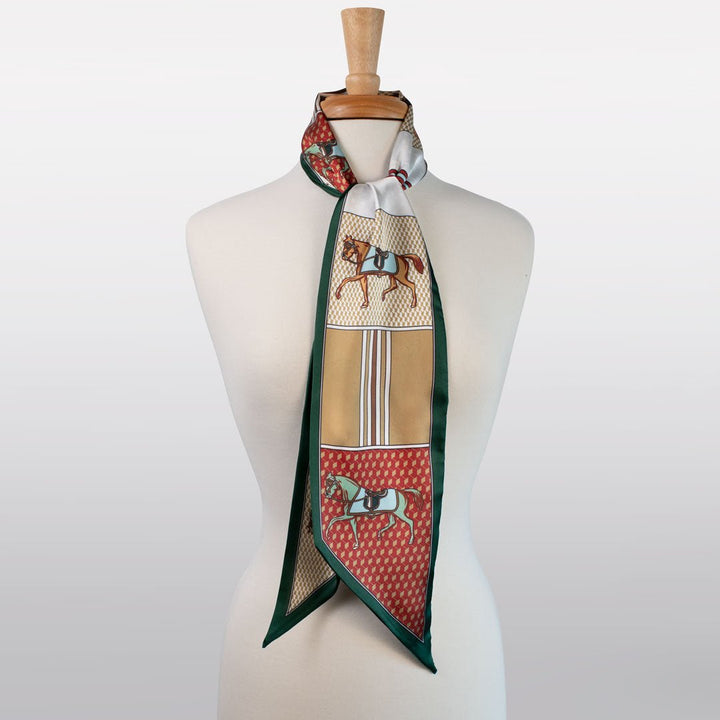 Madrigal - EQ &amp; GEO Multi-Color Equestrian Scarf in Crimson