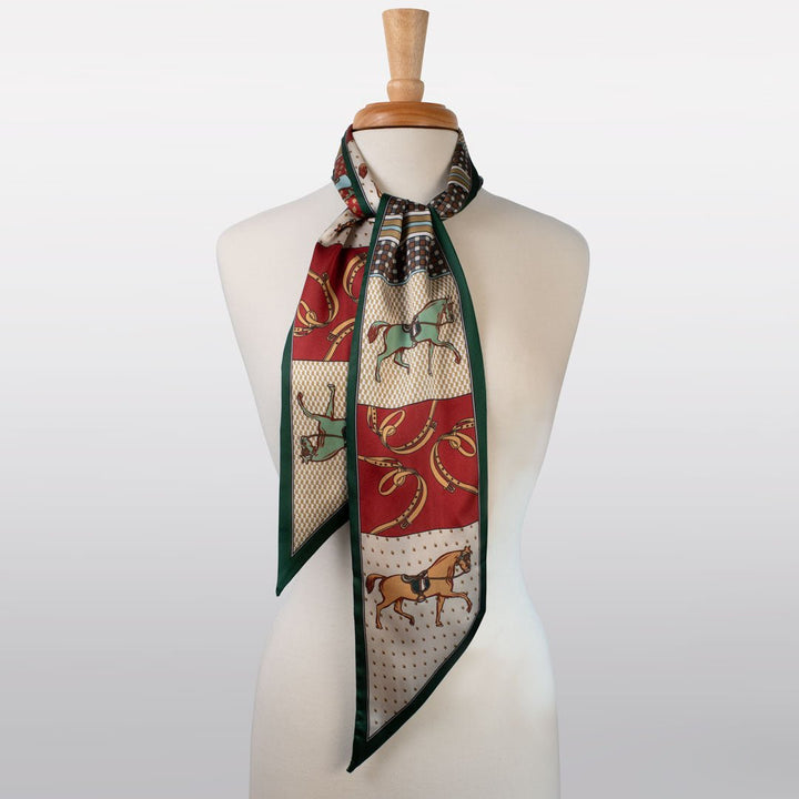 Madrigal - EQ &amp; GEO Multi-Color Equestrian Scarf in Crimson