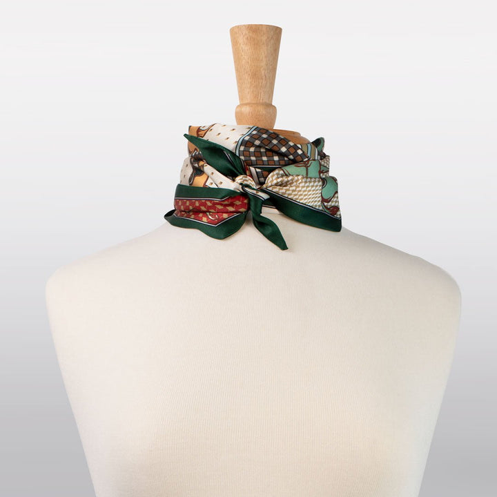 Madrigal - EQ &amp; GEO Multi-Color Equestrian Scarf in Crimson