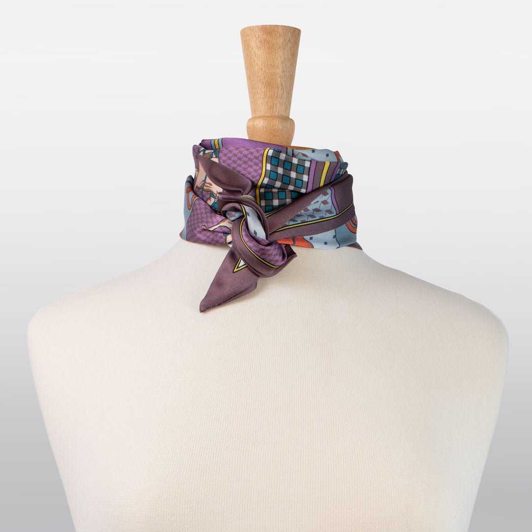 Madrigal - EQ &amp; GEO Multi-Color Equestrian Scarf in Purple