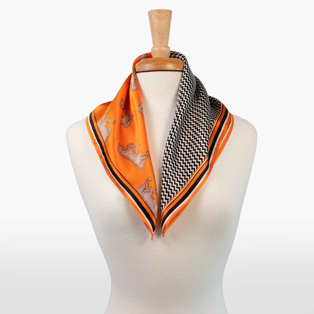 Manon - Stylized Equestrian Scarf in Tangerine from KADOU Boutique