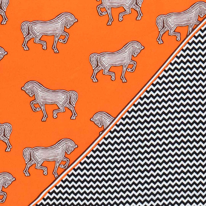 Manon - Stylized Equestrian Scarf in Tangerine