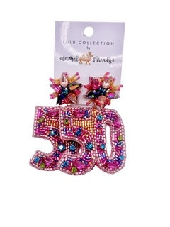 Happy Birthday Beaded Earrings