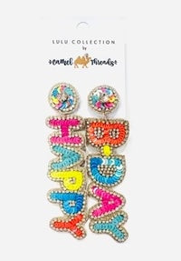 Happy Birthday Beaded Earrings