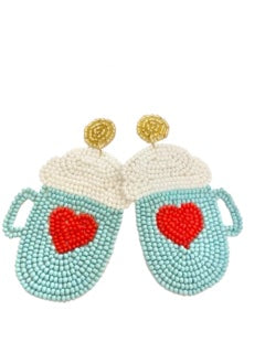 Heart Beaded Earrings from KADOU Boutique