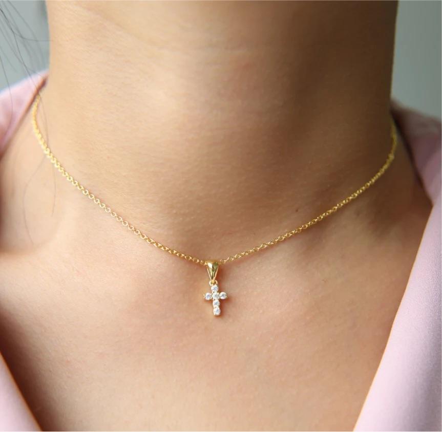 Mini Cross Necklace from KADOU Boutique