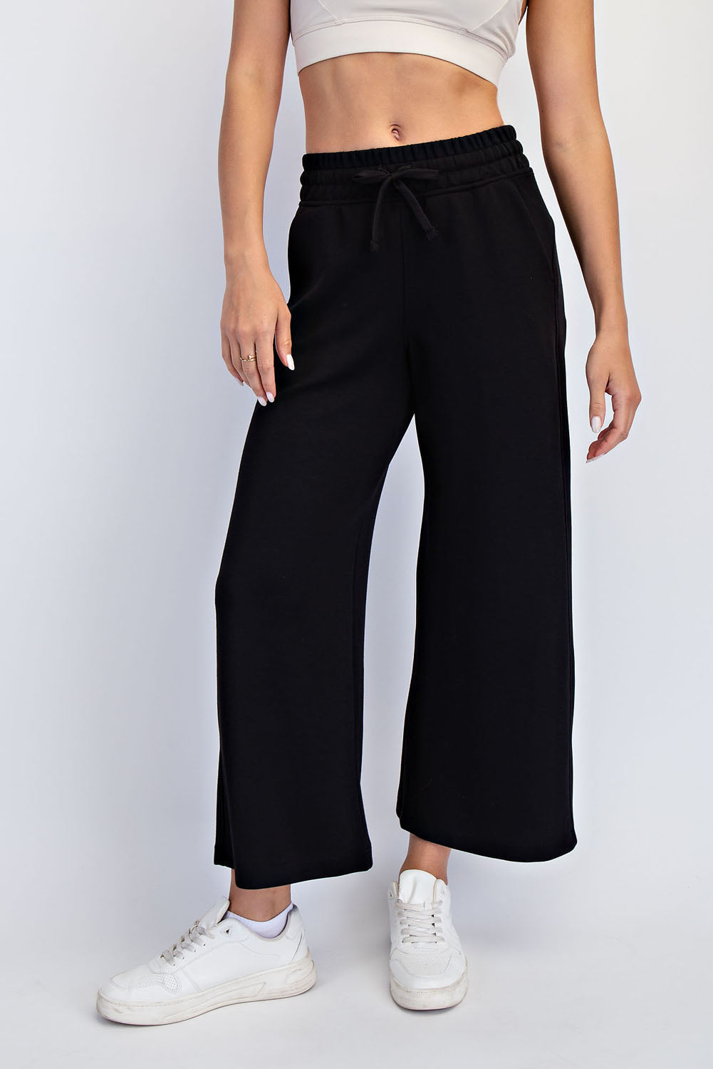 Modal Cropped Wide Leg Pants