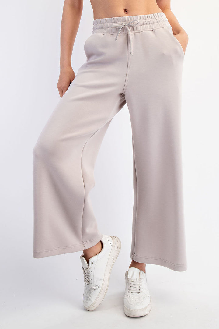 Modal Cropped Wide Leg Pants