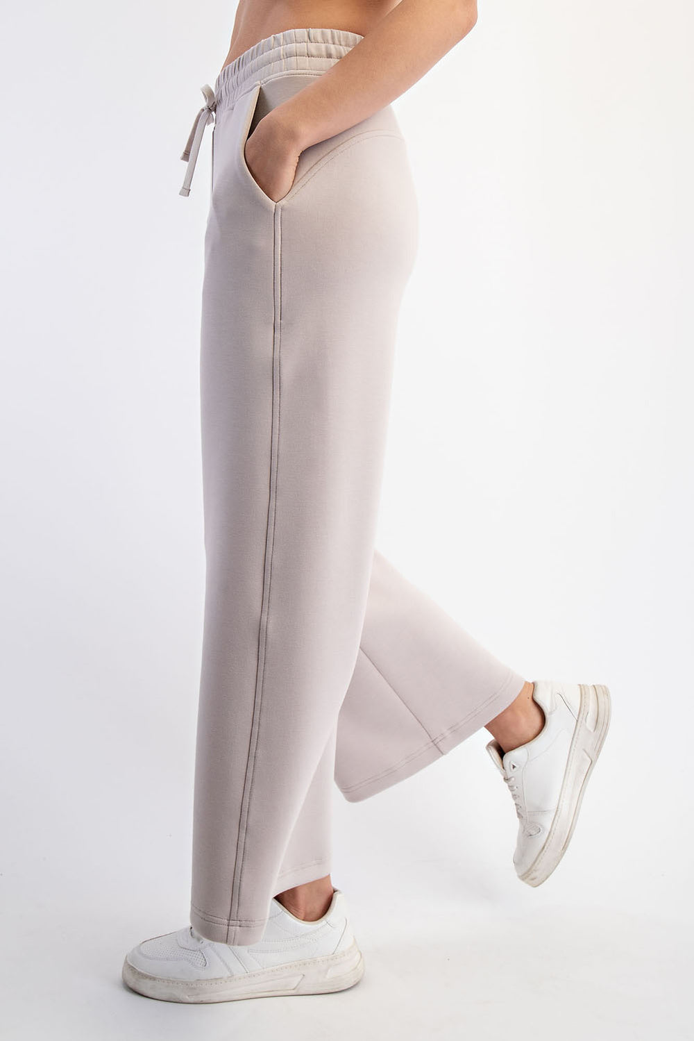 Modal scuba cropped wide leg pants from KADOU Boutique