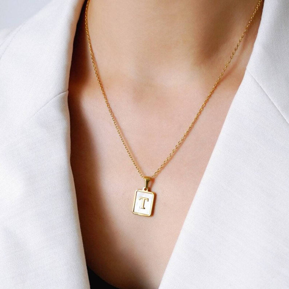 Mother of Pearl Initial Cards from KADOU Boutique