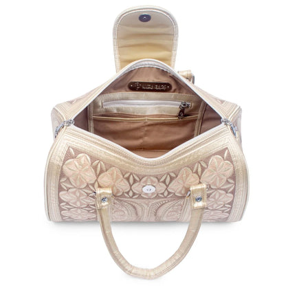 Nano Handbag - Mutiara in Beige color, inside view.