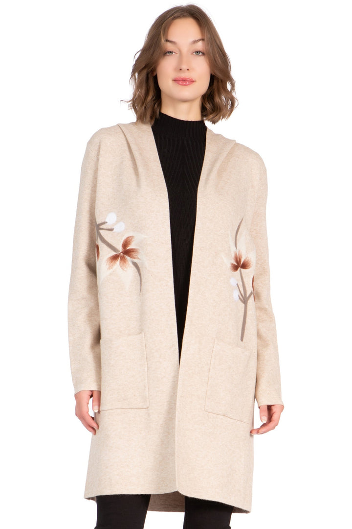 Cardigan Sweater with Hooded Collar