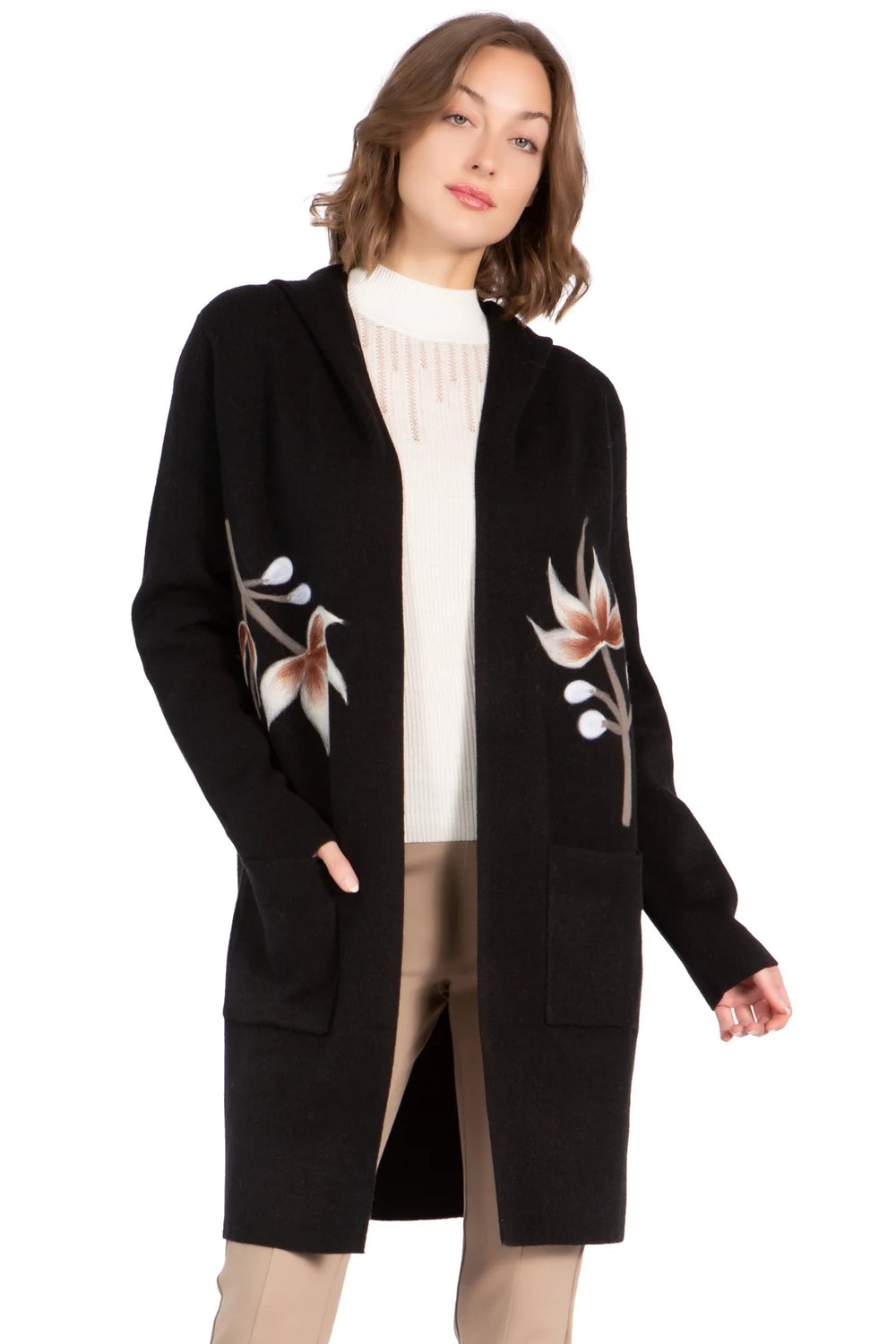 Cardigan Sweater with Hooded Collar from KADOU Boutique