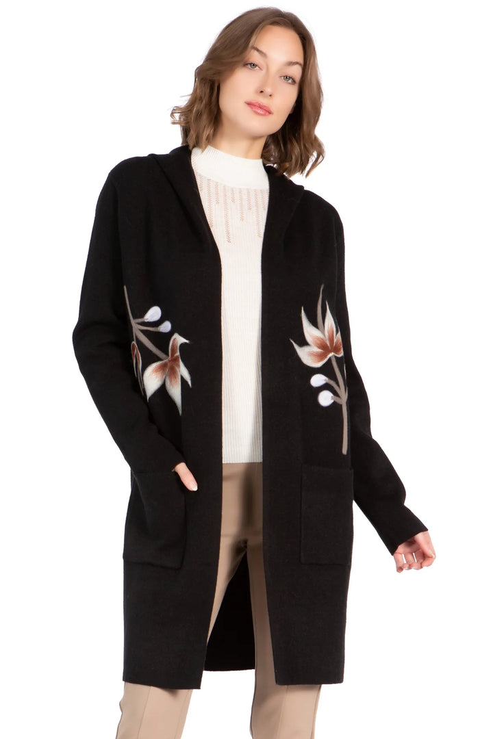 Cardigan Sweater with Hooded Collar