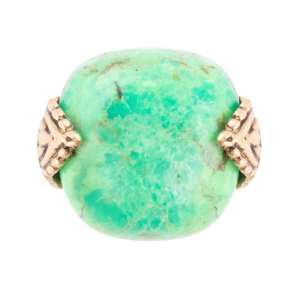 Ornate Lime Turquoise Ring from KADOU Boutique