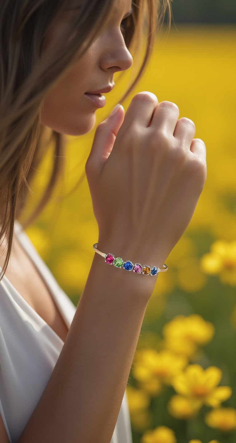 Custom Mothers Birthstone Bracelet from KADOU Boutique
