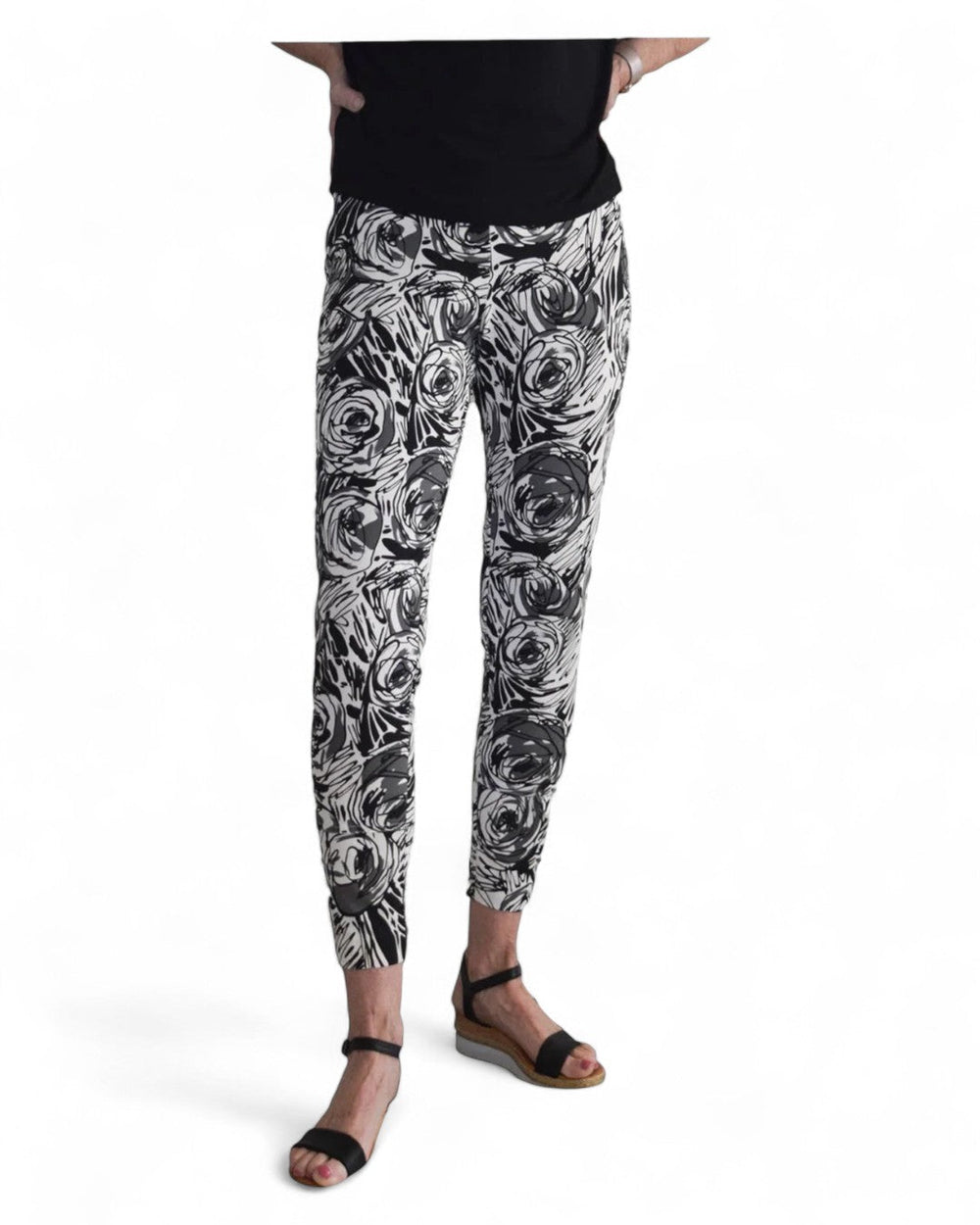 Krazy Larry P907 Feather Weight Pant - Black Rose from KADOU Boutique